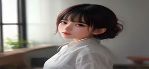 模糊光晕中的女性剪影，柔和粉紫色调，画面简洁留白，契合北欧性冷淡视觉风格